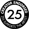 25% of proceeds support the artist